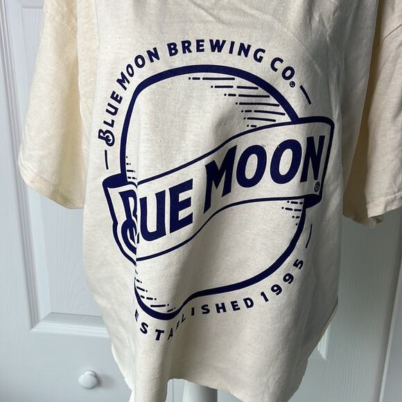 Blue Moon Crop Top Beige Cream Blue Large - Picture 3 of 8